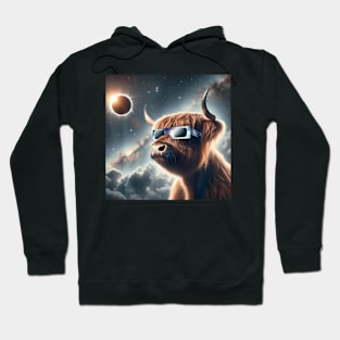 2024 Solar Eclipse Highland Cow ing Totality Hoodie